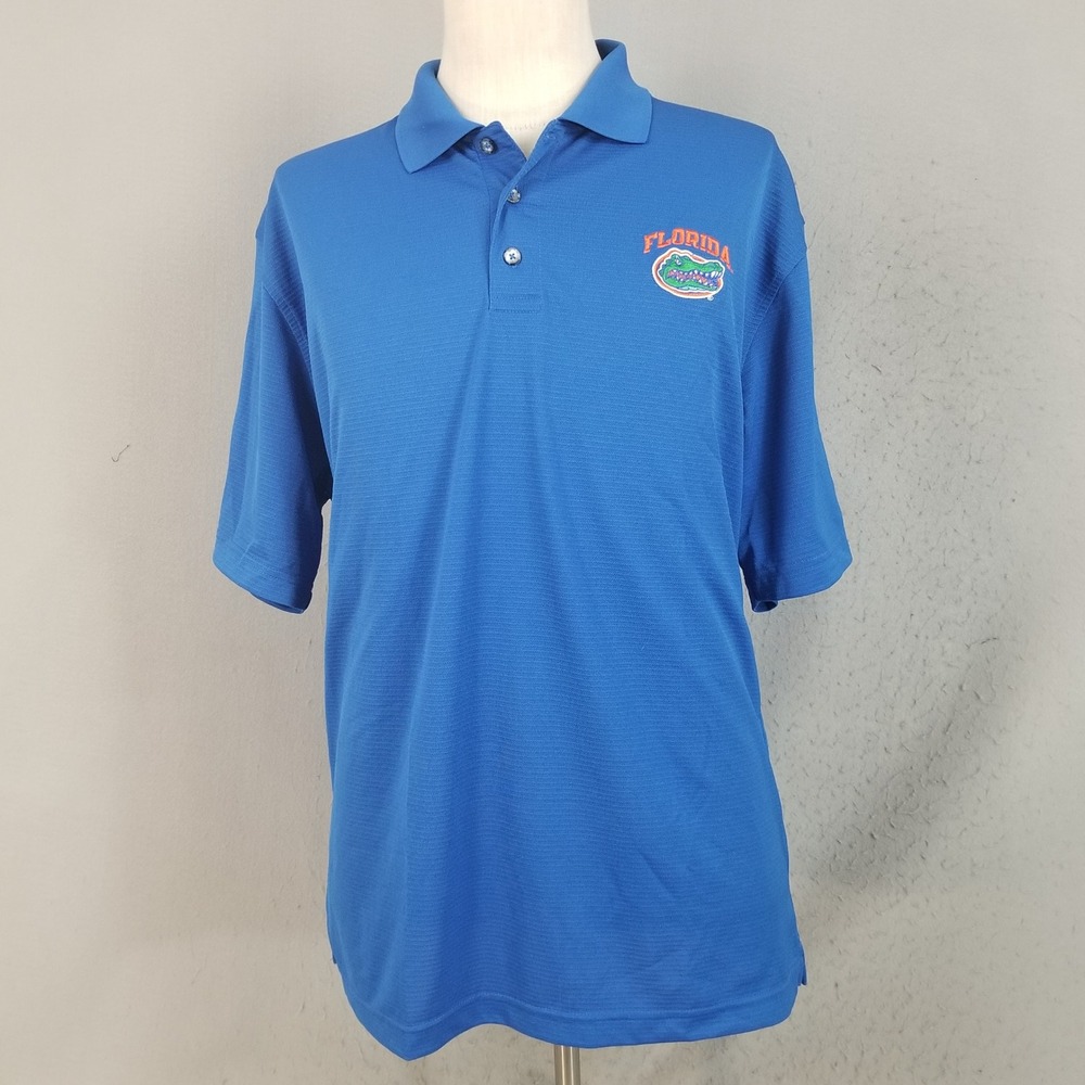 Pro Edge Polo Mens L Blue Florida‎ Gators NCAA Embroidered Short Sleeve Shirt